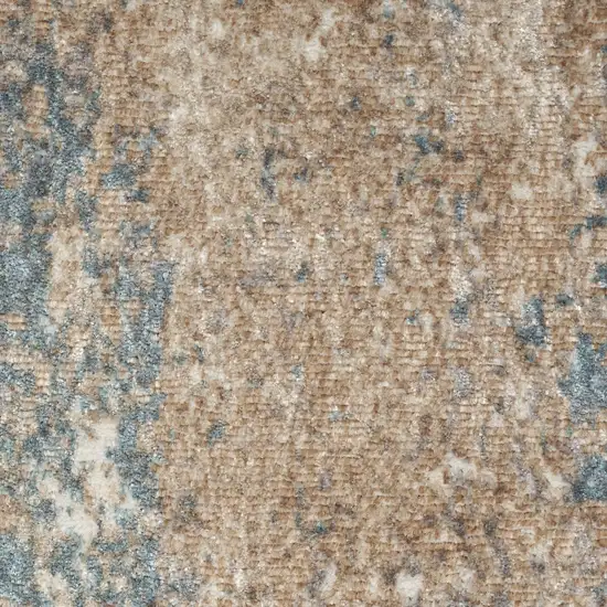 Ivory Charcoal and Taupe Abstract Distressed Non Skid Area Rug Photo 4