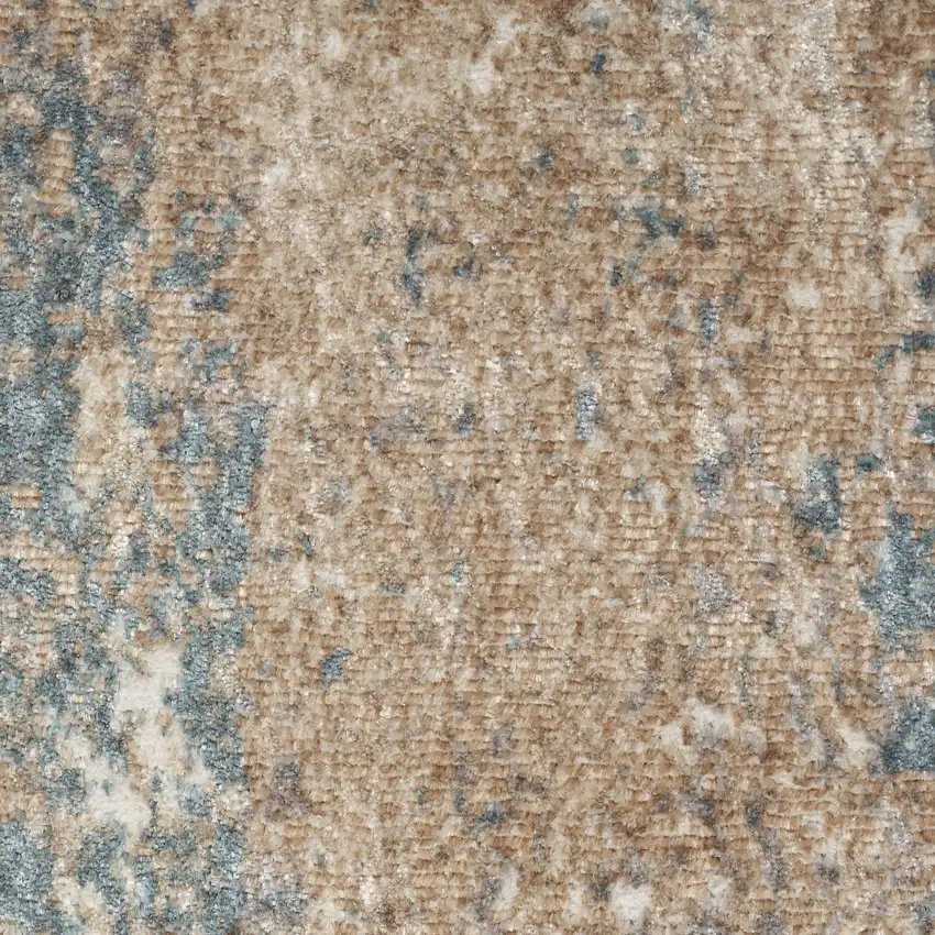 Ivory Charcoal and Taupe Abstract Distressed Non Skid Area Rug Photo 4