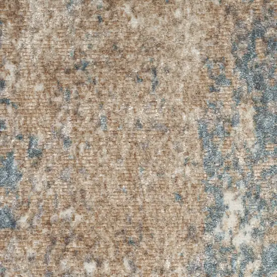Ivory Charcoal and Taupe Abstract Distressed Non Skid Area Rug Photo 3