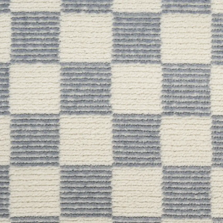 Ivory Checkered Area Rug Photo 9