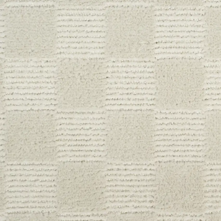 Ivory Checkered Area Rug Photo 8