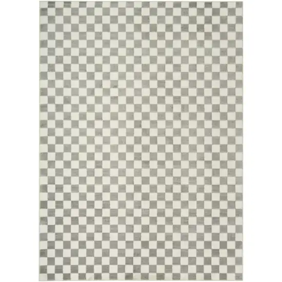 Ivory Checkered Area Rug Photo 8