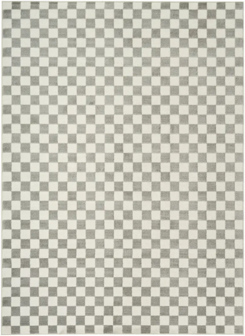 Ivory Checkered Area Rug Photo 8