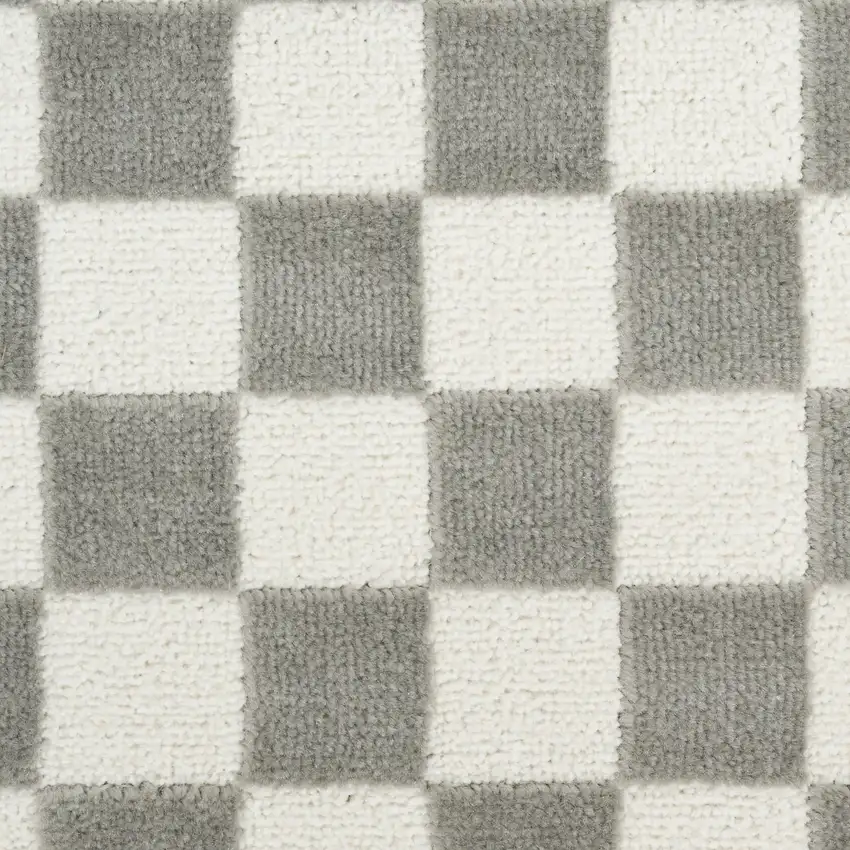 Ivory Checkered Area Rug Photo 3