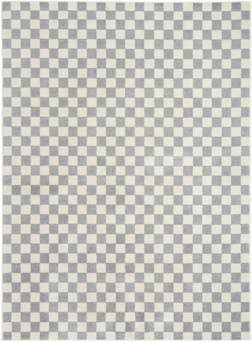 Ivory Checkered Area Rug Photo 5