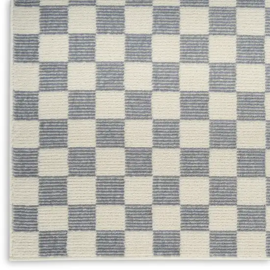 Ivory Checkered Area Rug Photo 2