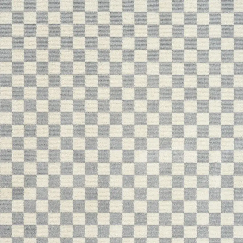 Ivory Checkered Area Rug Photo 6