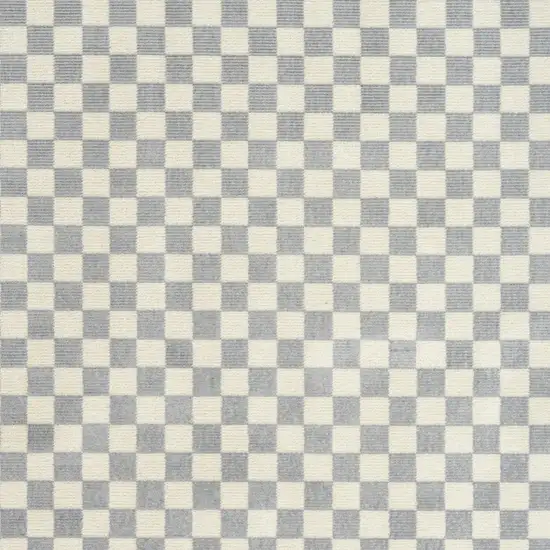 Ivory Checkered Area Rug Photo 6