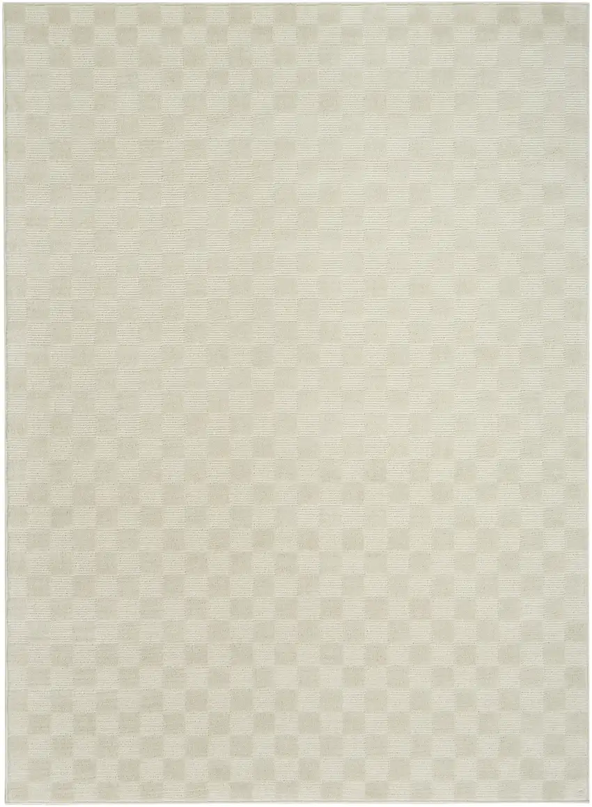 Ivory Checkered Area Rug Photo 8