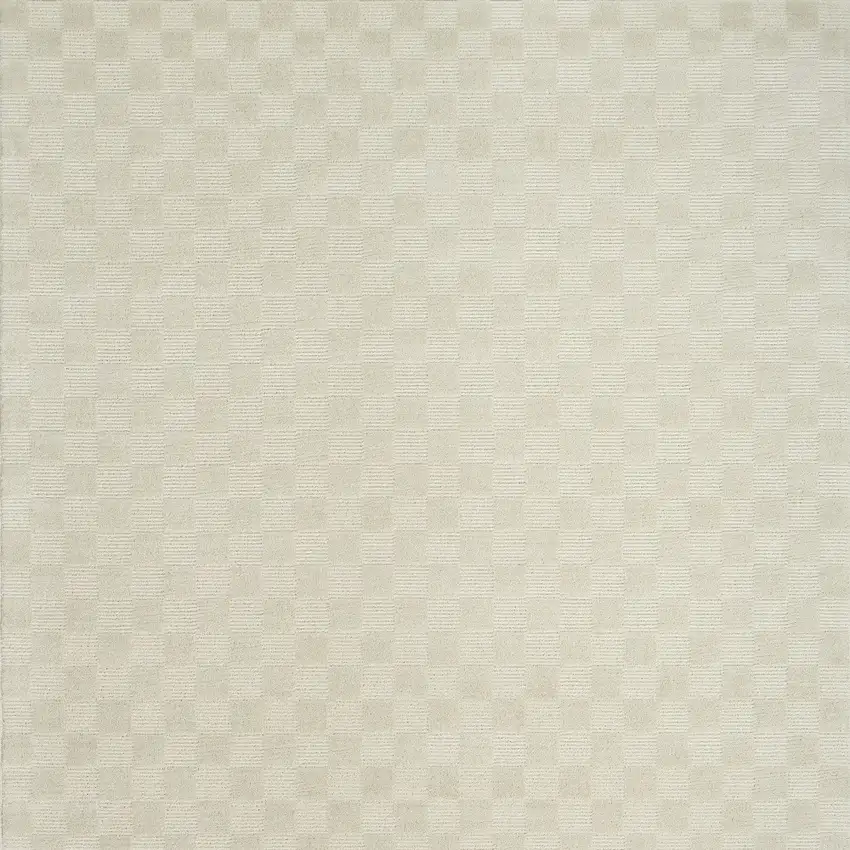 Ivory Checkered Area Rug Photo 7