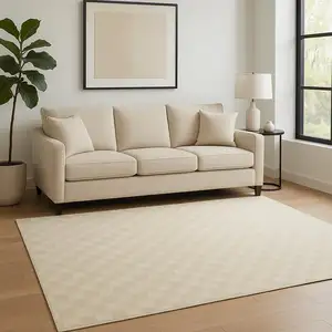 Photo of Ivory Checkered Area Rug