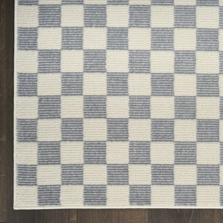 Ivory Checkered Area Rug Photo 8