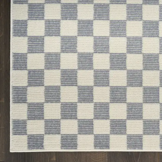 Ivory Checkered Area Rug Photo 8