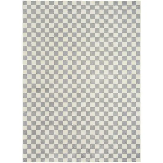 Ivory Checkered Area Rug Photo 5