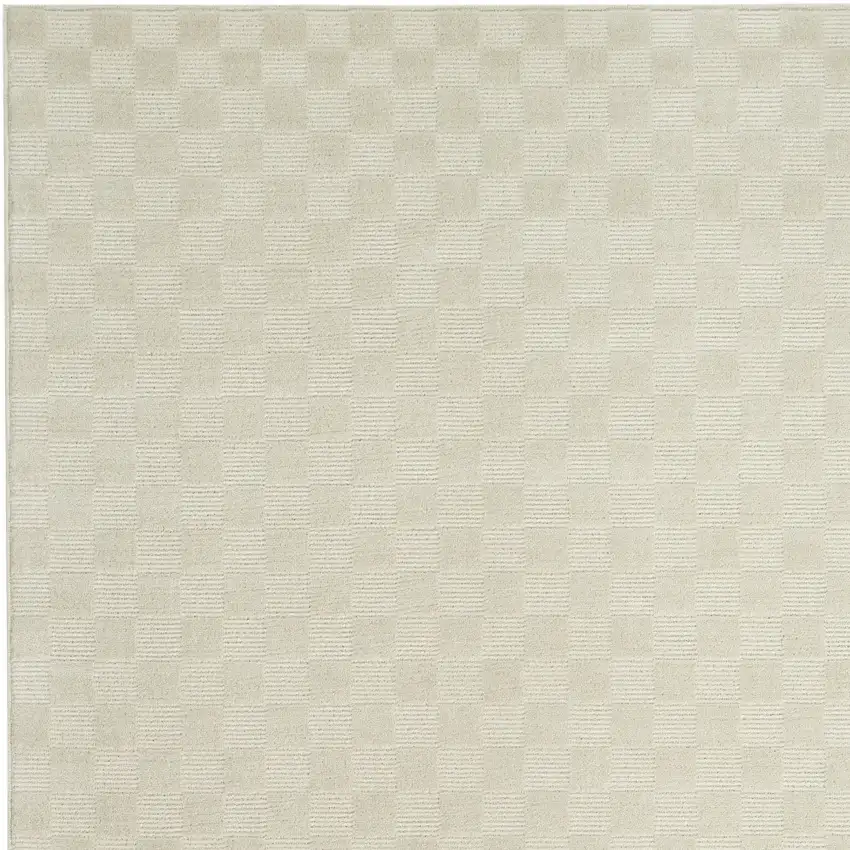 Ivory Checkered Area Rug Photo 7