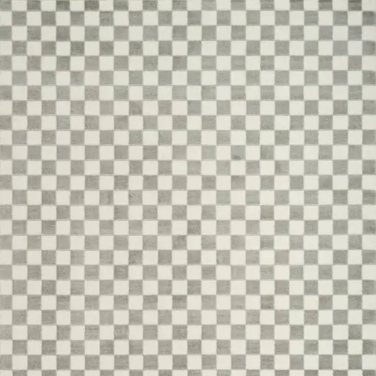 Ivory Checkered Area Rug Photo 9