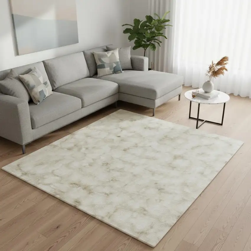 Ivory Checkered Area Rug Photo 1