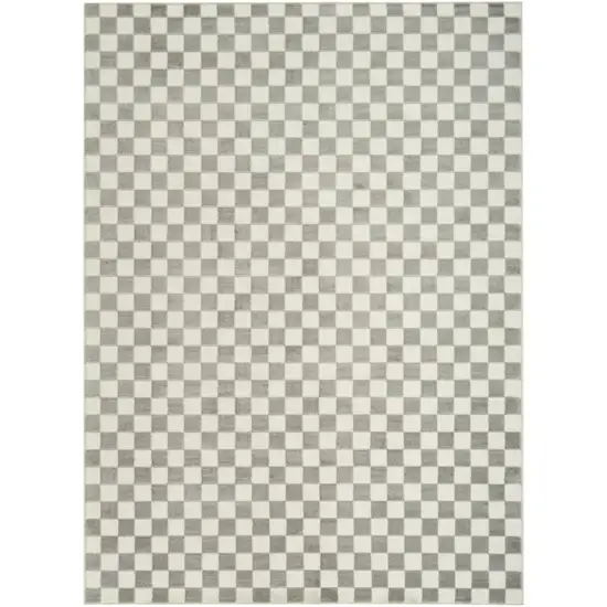 Ivory Checkered Area Rug Photo 7