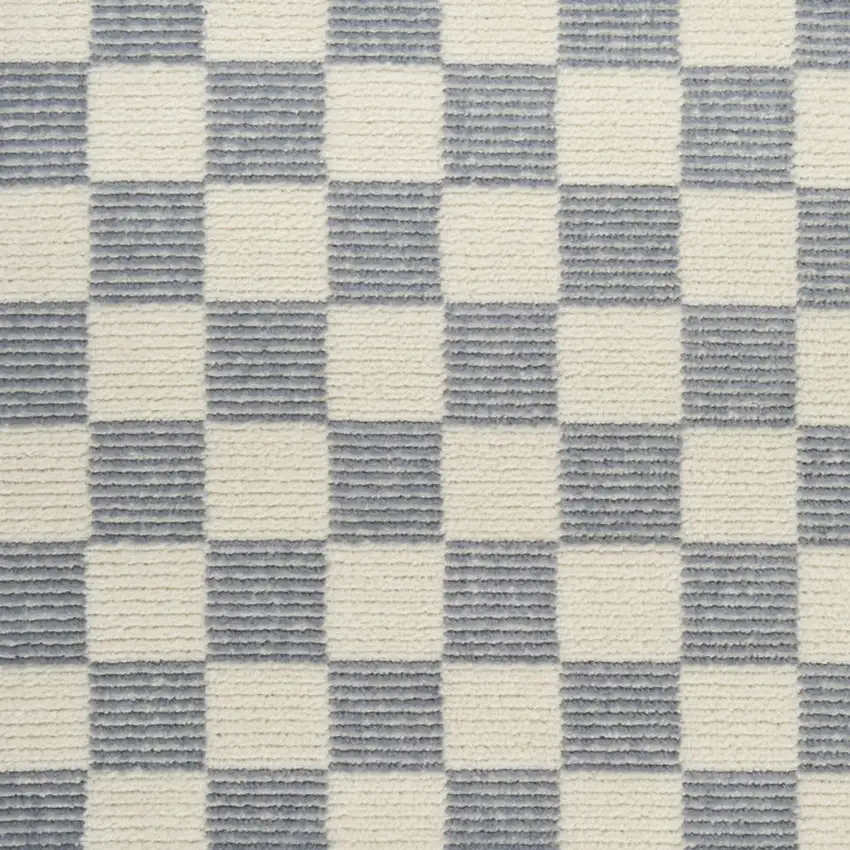 Ivory Checkered Area Rug Photo 8