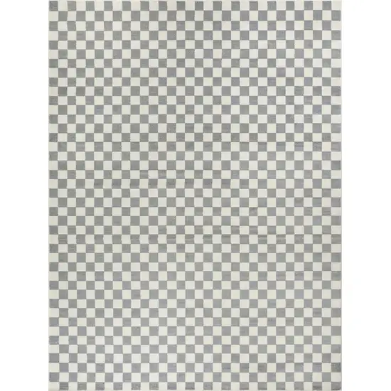 Ivory Checkered Area Rug Photo 7