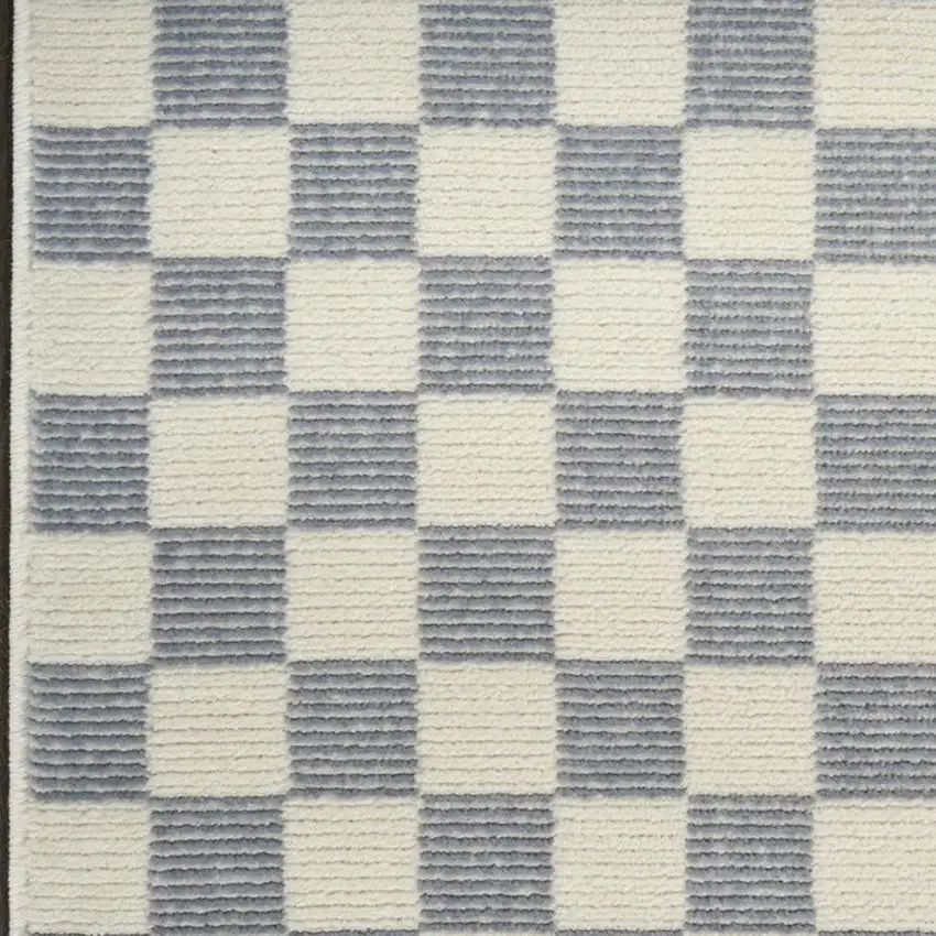 Ivory Checkered Area Rug Photo 3