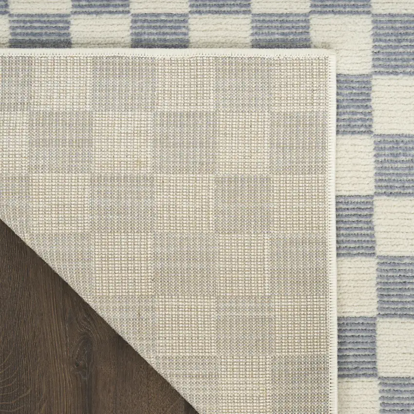 Ivory Checkered Area Rug Photo 9