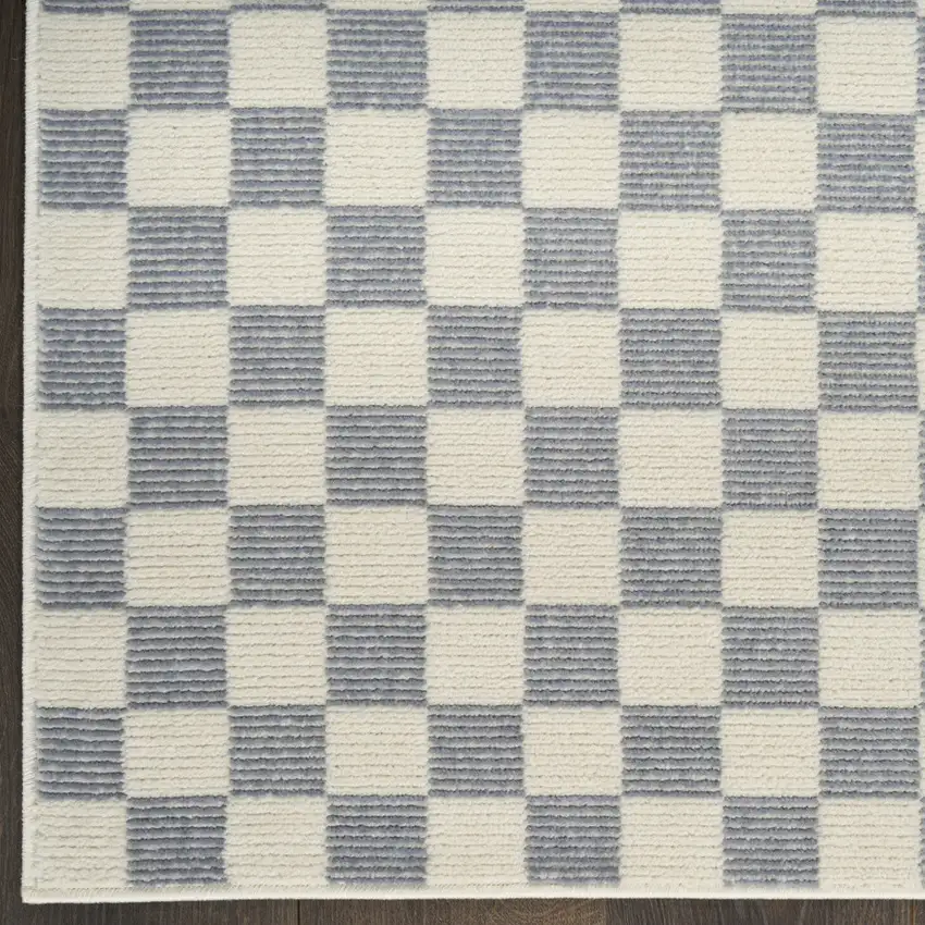 Ivory Checkered Area Rug Photo 2