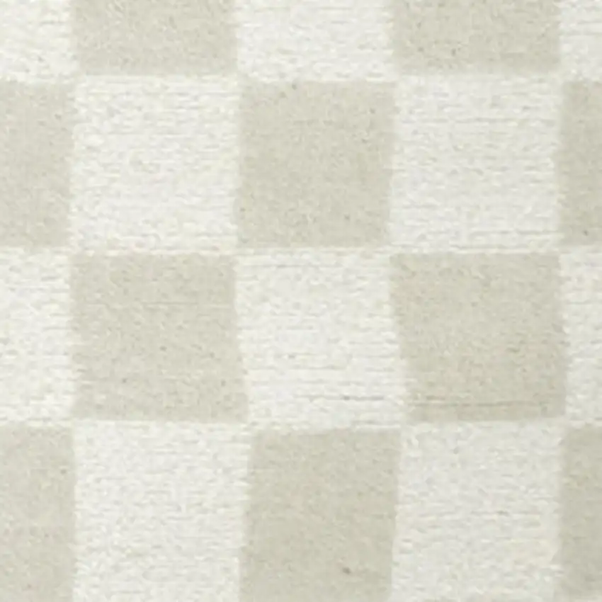 Ivory Checkered Area Rug Photo 3