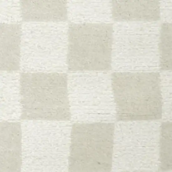 Ivory Checkered Area Rug Photo 3