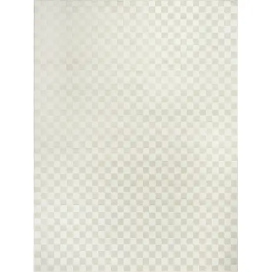 Ivory Checkered Area Rug Photo 2