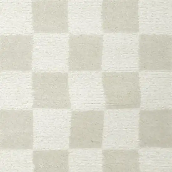Ivory Checkered Area Rug Photo 4