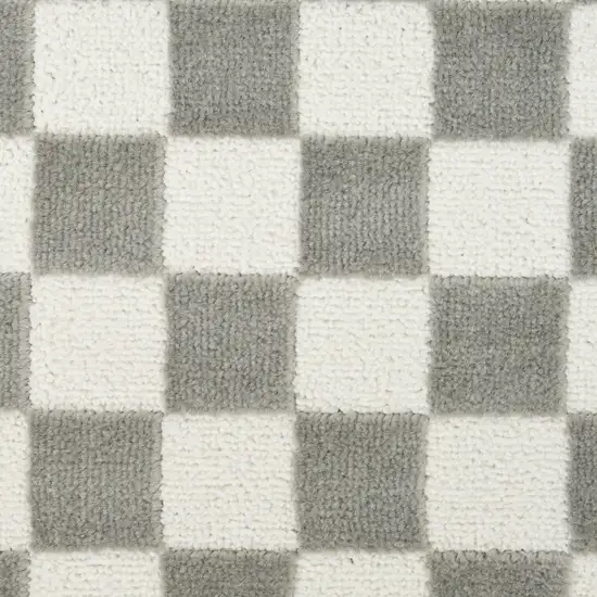 Ivory Checkered Area Rug Photo 4