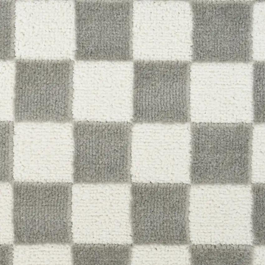 Ivory Checkered Area Rug Photo 4