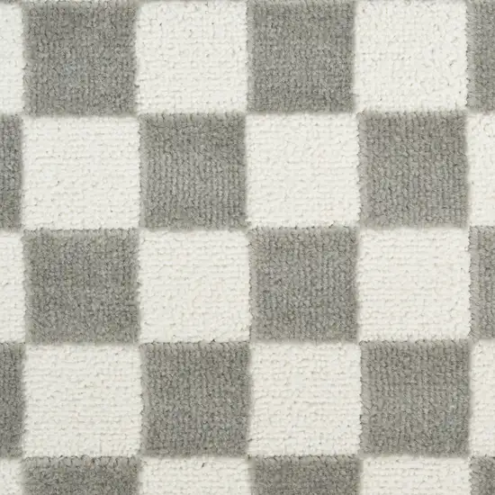 Ivory Checkered Area Rug Photo 2