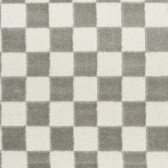 Ivory Checkered Area Rug Photo 8