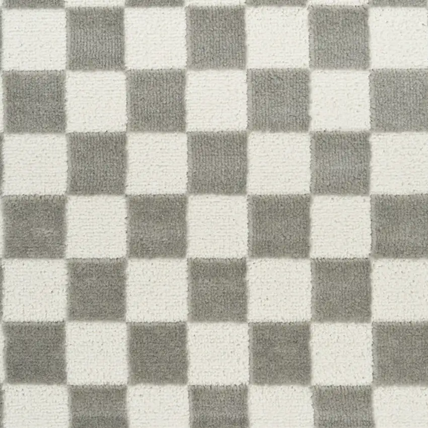 Ivory Checkered Area Rug Photo 8