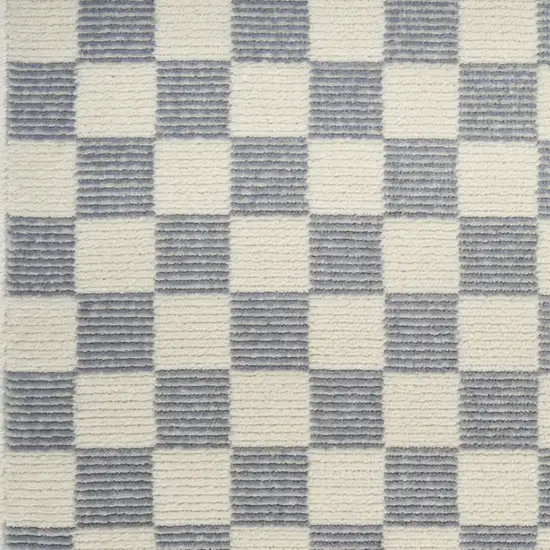 Ivory Checkered Area Rug Photo 8