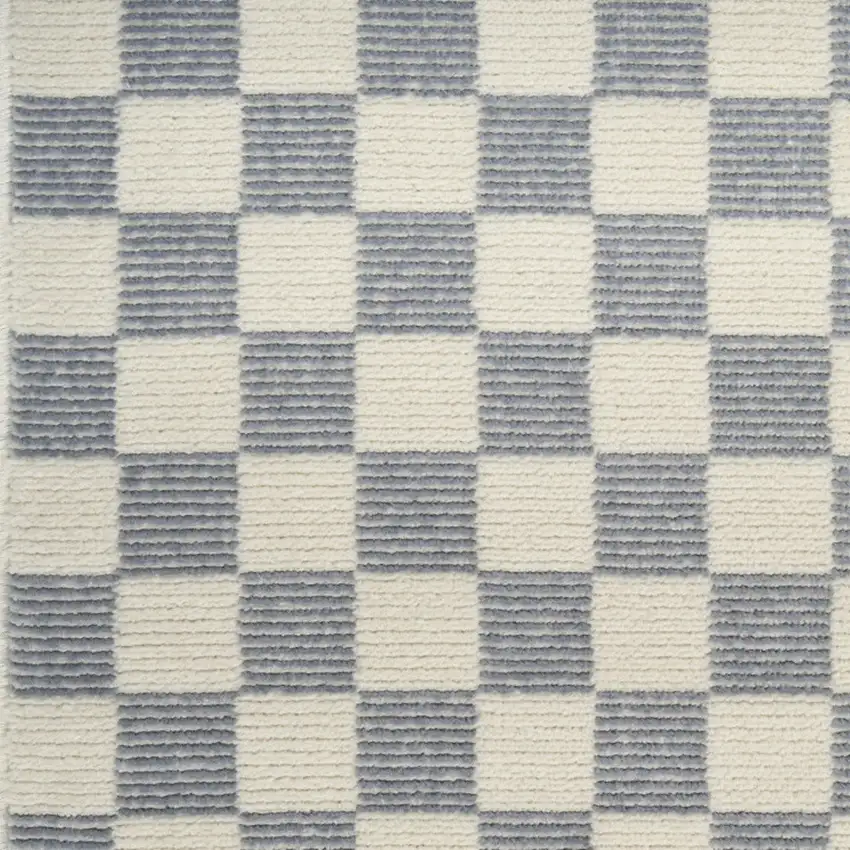 Ivory Checkered Area Rug Photo 8