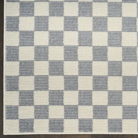 Ivory Checkered Area Rug Photo 2