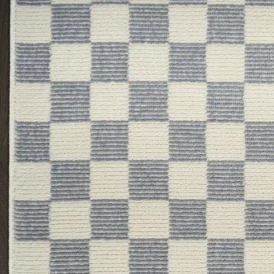 Ivory Checkered Area Rug Photo 3