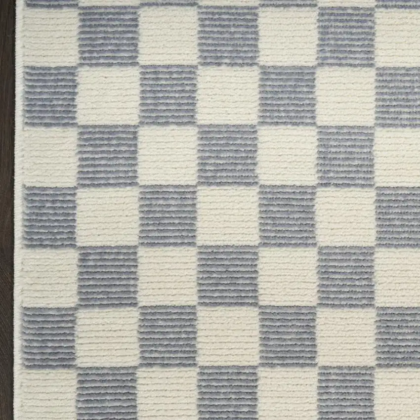 Ivory Checkered Area Rug Photo 3