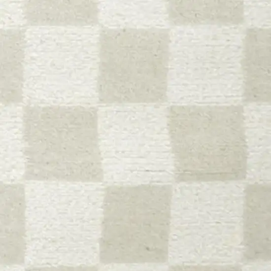 Ivory Checkered Area Rug Photo 3