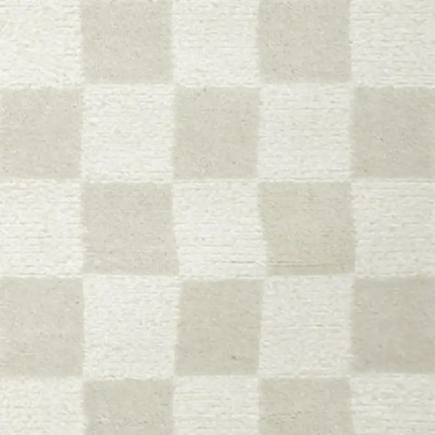 Ivory Checkered Area Rug Photo 4