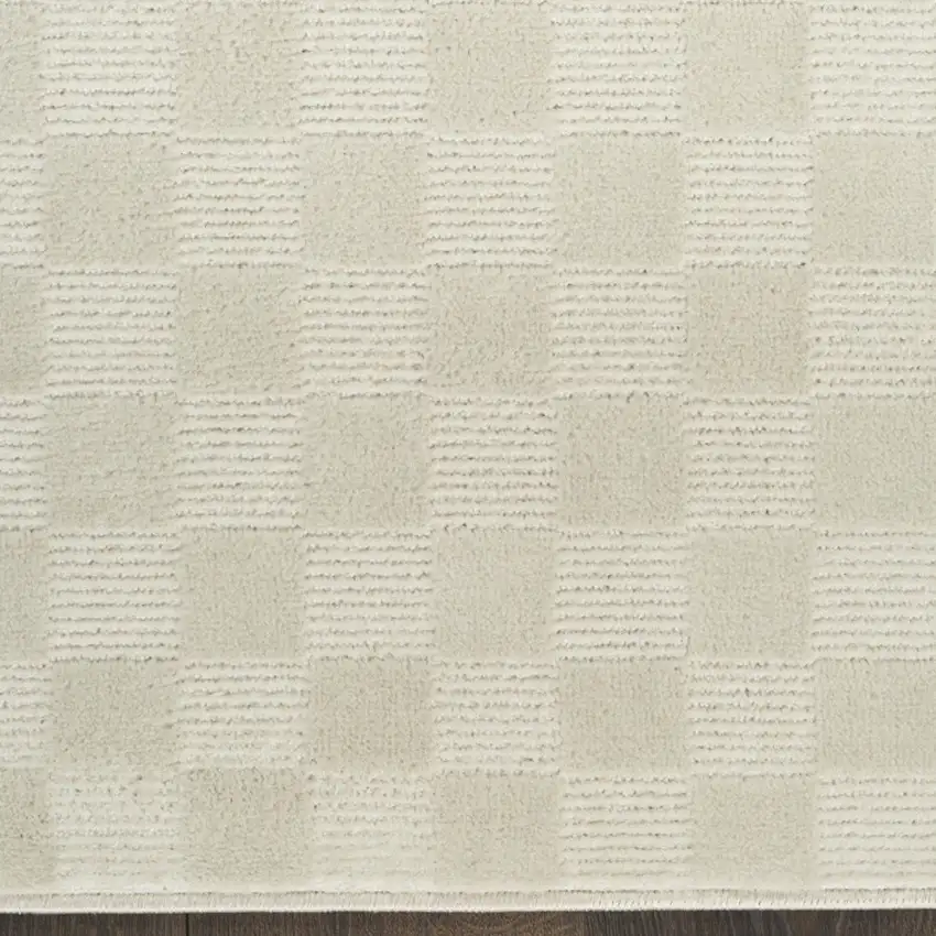 Ivory Checkered Area Rug Photo 8