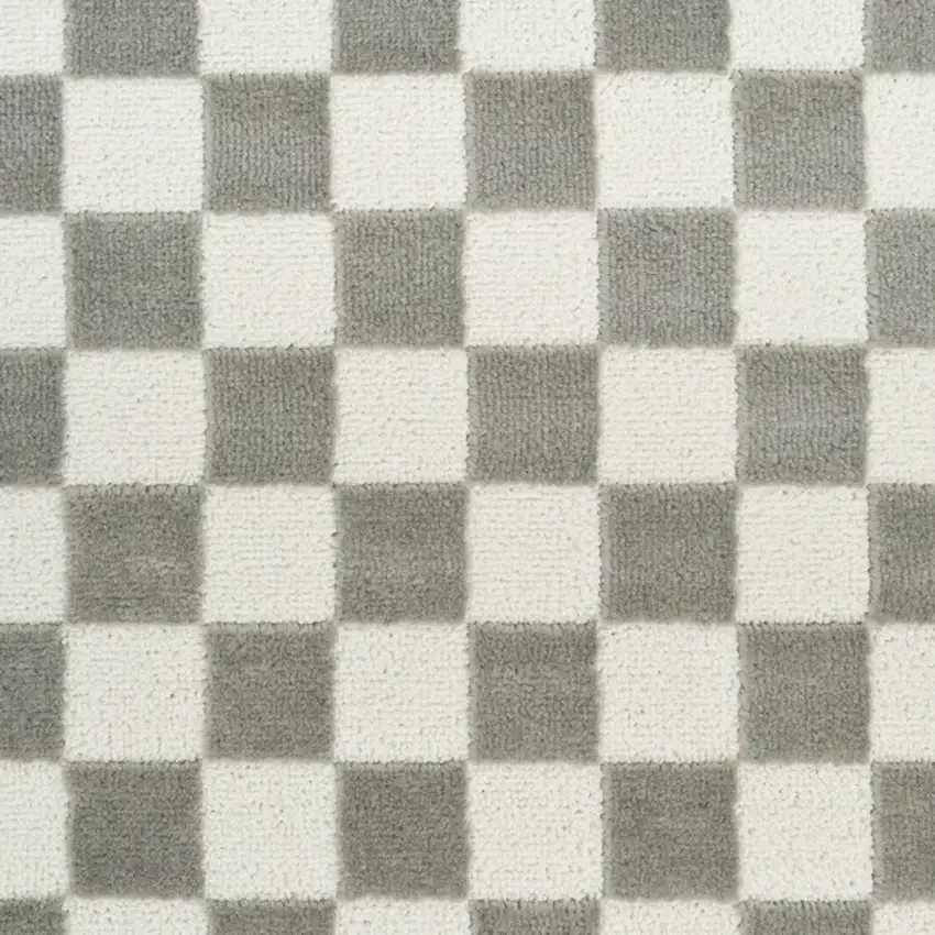 Ivory Checkered Area Rug Photo 7