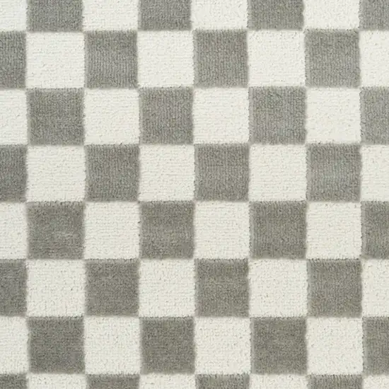 Ivory Checkered Area Rug Photo 7