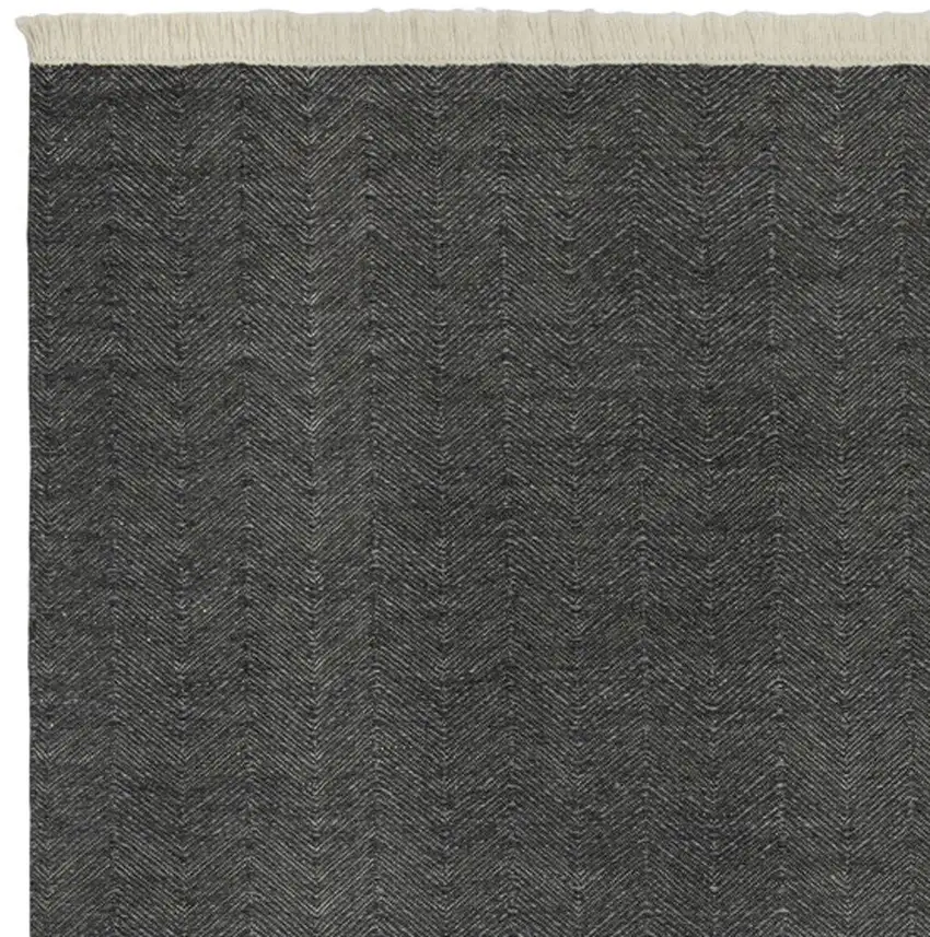 Ivory Chevron Hand Woven Area Rug Photo 3