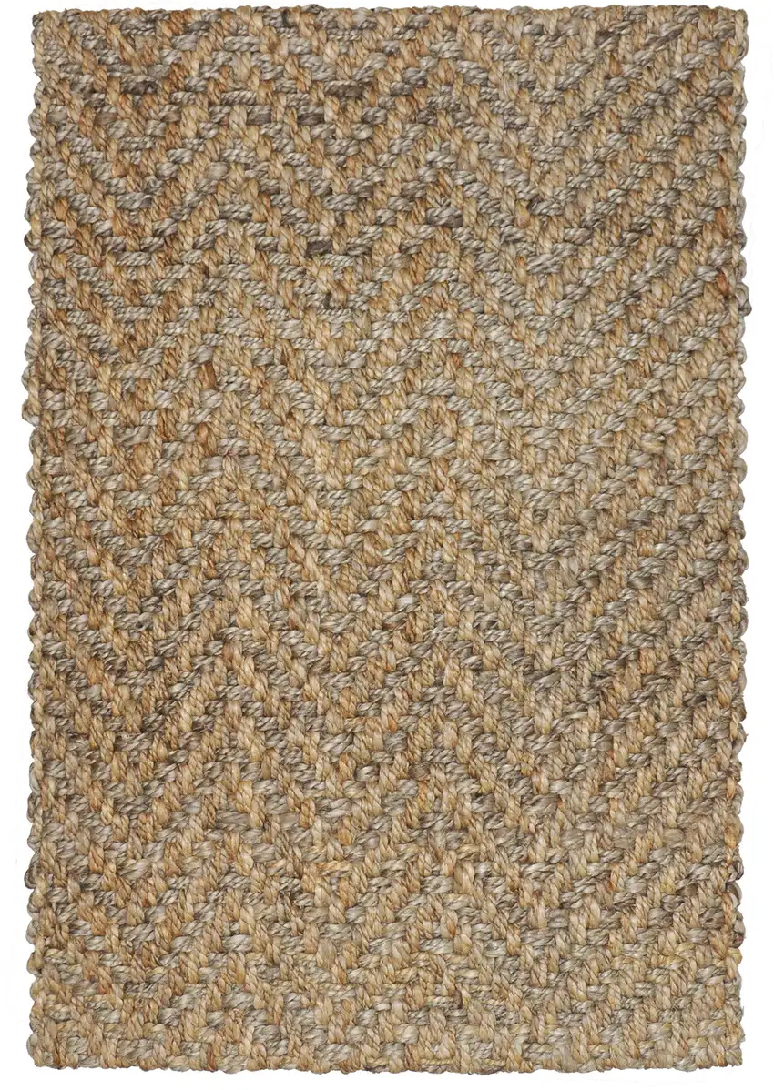 Ivory Chevron Hand Woven Area Rug Photo 1