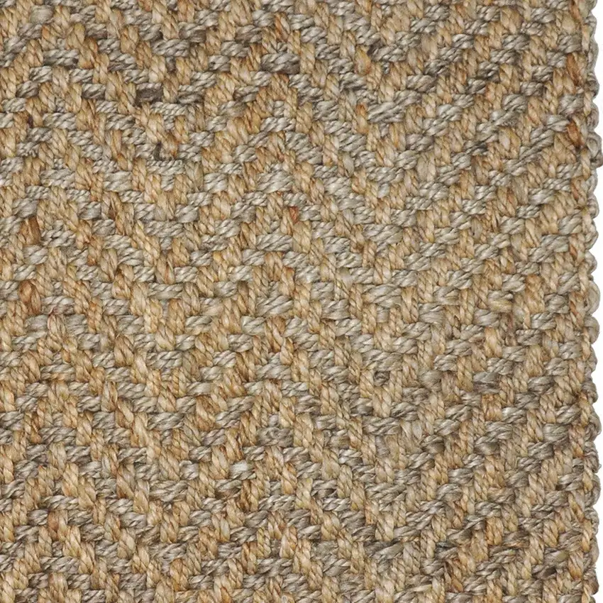 Ivory Chevron Hand Woven Area Rug Photo 3
