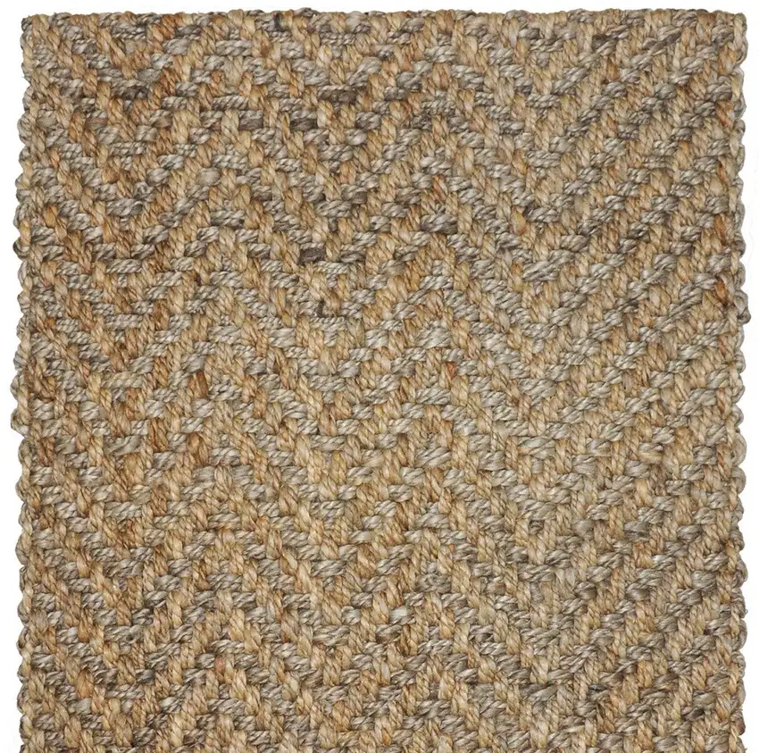 Ivory Chevron Hand Woven Area Rug Photo 4